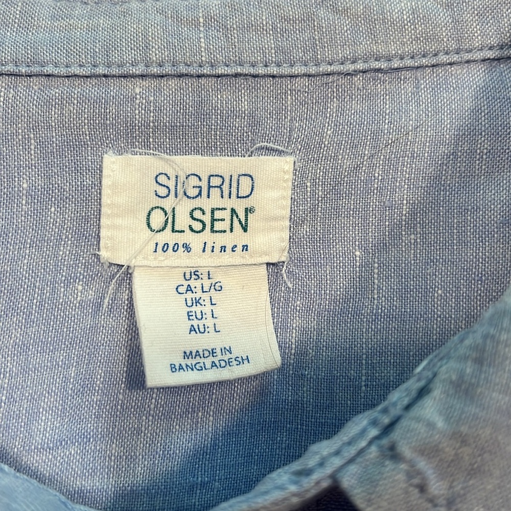 Sigrid Olsen Large Blue Tunic Top. - image 3